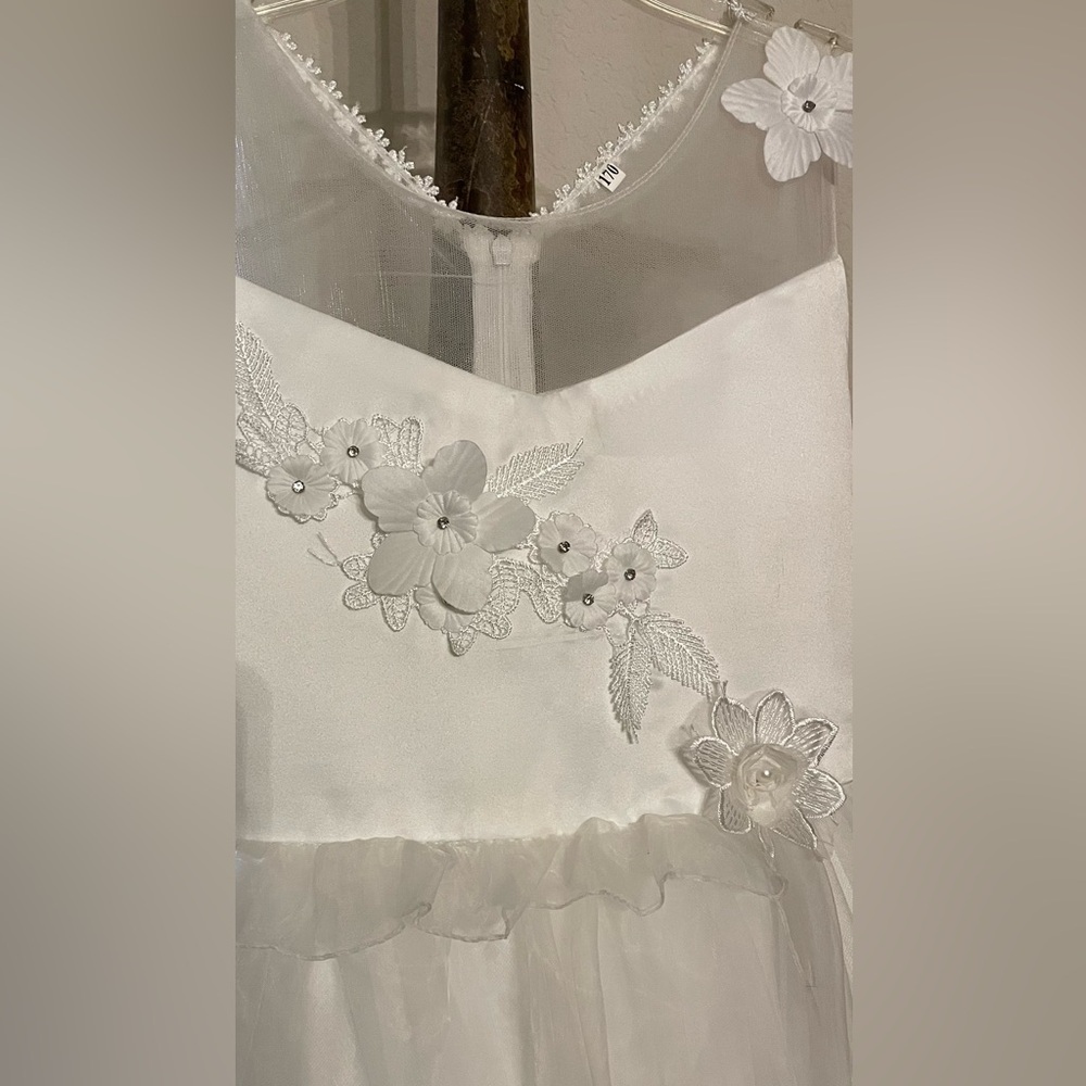 Darling Communion wedding flower girl 4 layer dress SZ 170 (14-16) White tulle - Picture 5 of 13